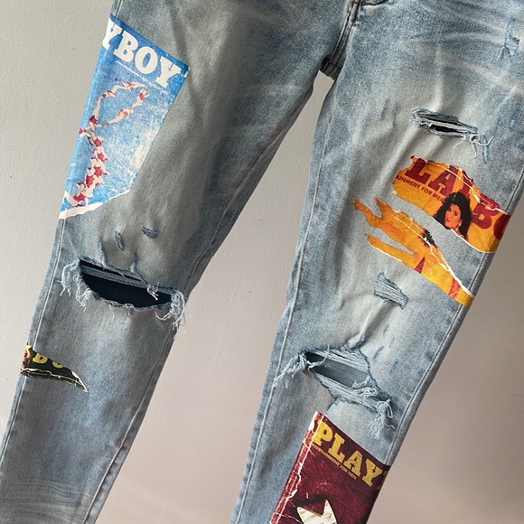 Amiri Playboy Magazine Denim Jeans - Picture 3 of 6